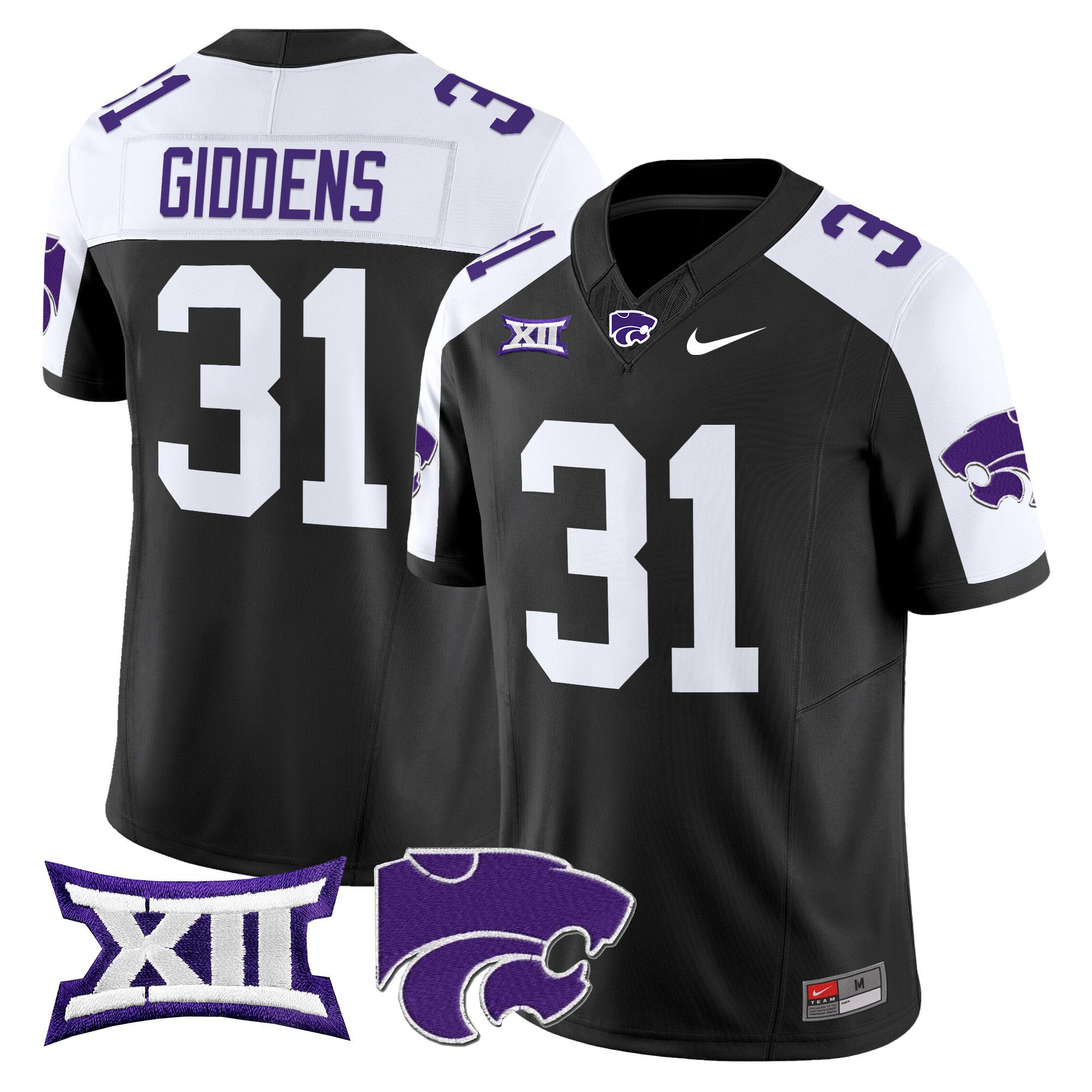 Men Kansas State Wildcats #31 Giddens Black Nike 2024 Vapor Limited NCAA Jersey->ncaa teams->NCAA Jersey